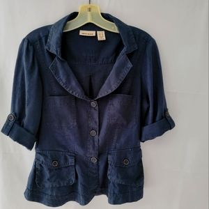 DKNY JEANS Navy Blue Linen Jacket